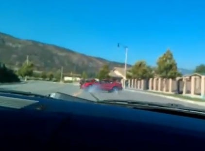 Video: Street Race Mustang vs. Camaro Takes Unexpected 'Turn'