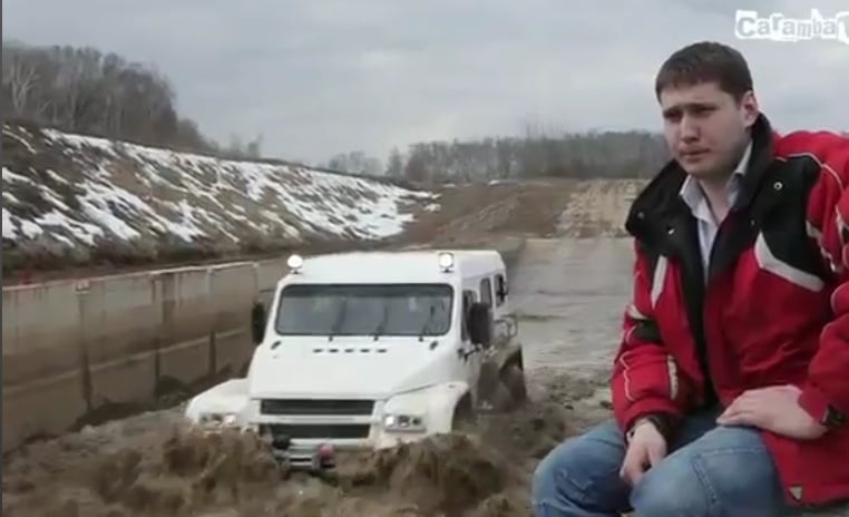 Baffling Russian Video: Drive C5 Z06, Lay Down in Front of Truck