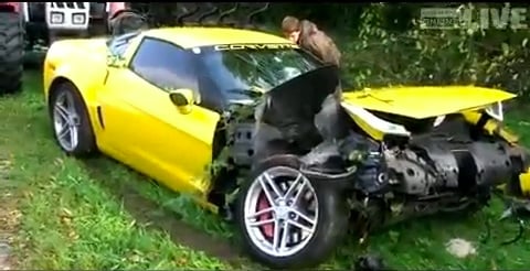 Wrecked Vette Wednesday: Removing a C6 Corvette From A Streambed
