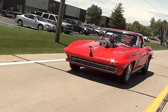Video: Burning Up the Road in a Pro Street 1966 Corvette
