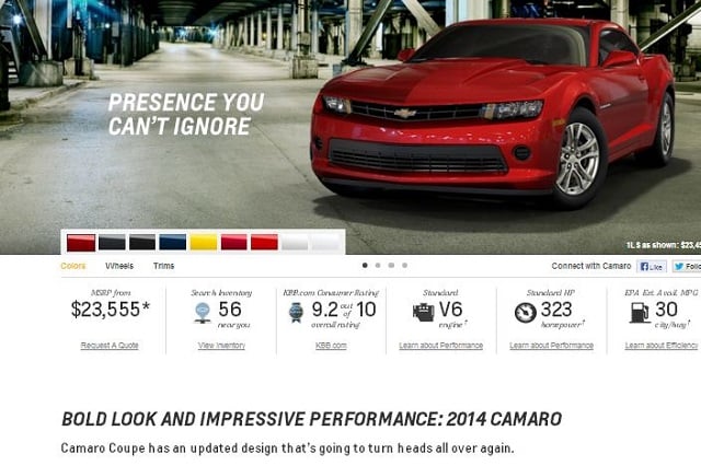 2014 Camaro Configurator Goes Online