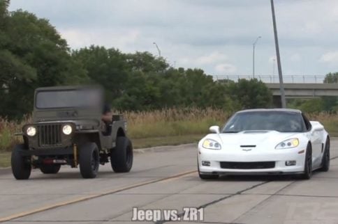  Video: LS-Swapped Willys Jeep on Nitrous Races Corvette ZR1   