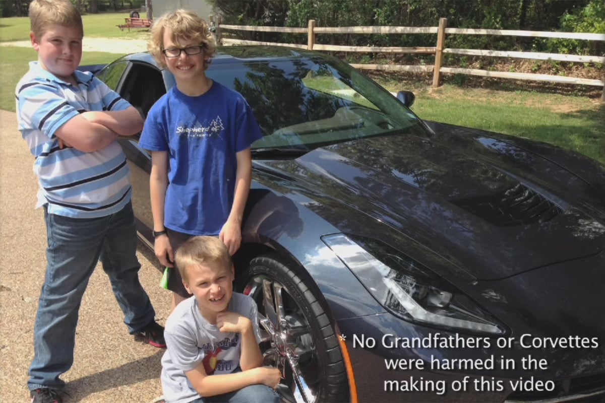 Video: The Cousins and Grandpa's C7 Corvette