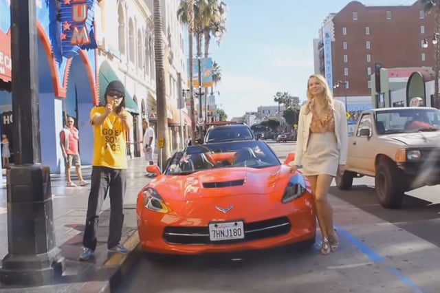Video: A C7, a Minivan, And a Hot Chick