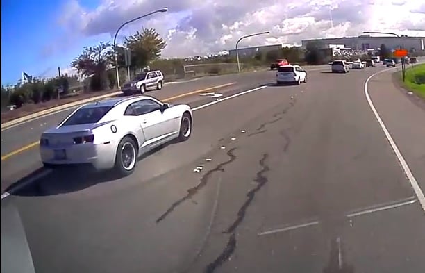 Video: Baffling Camaro Rear-End Collision Caught on Dashcam
