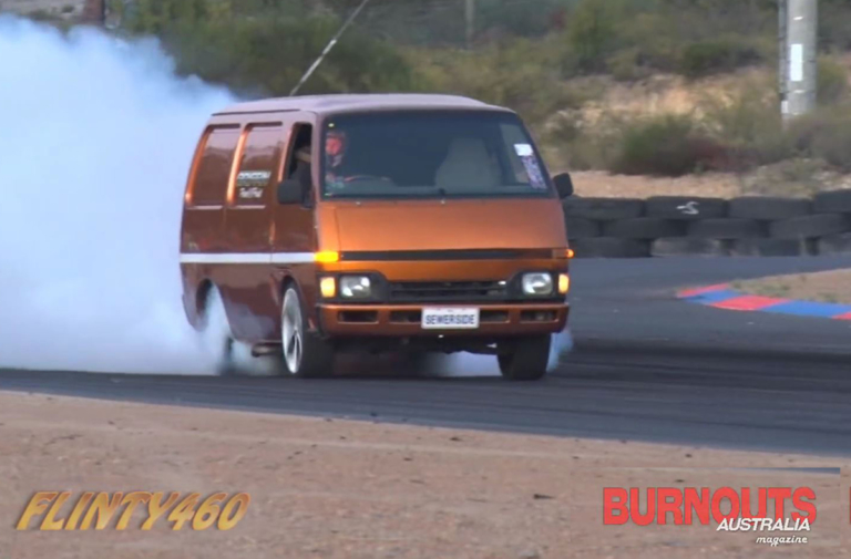 LS-Swapped Van Does Massive Burnouts