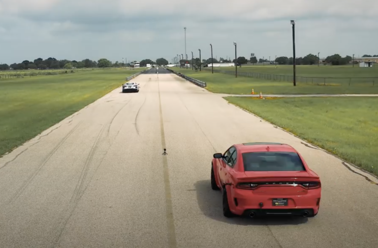 C8 Corvette And Hellcat Go Head To Head In Drag & Roll Race